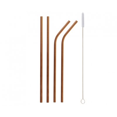 Brčka z nerezové oceli, rosegold (2x rovné brčko, 2x zahnuté brčko + čistící kartáček) - rrmrzp4.png