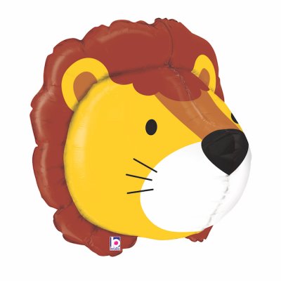 Lev hlava 3D 30"/76cm fóliový balónek nafukovací - 35568-Dimensionals-Lion-side.jpg