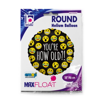 Emoji - Jak jsi starý?! 18"/46cm fóliový balónek nafukovací - 36870P.jpg