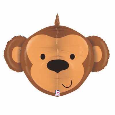 Opice hlava 3D 27"/69cm fóliový balónek nafukovací