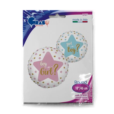 Kluk nebo holka? kruh 18"/46cm fóliový balónek nafukovací - G78001-P-Packaged.jpg
