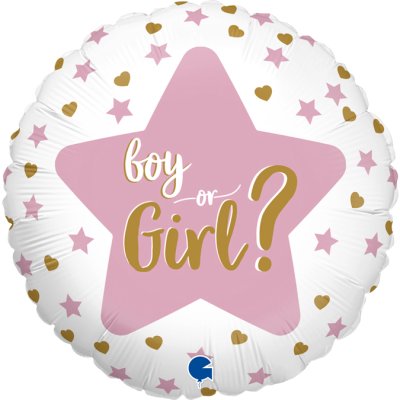 Kluk nebo holka? kruh 18"/46cm fóliový balónek nafukovací - G78001-R18-Gender-Reveal.jpg