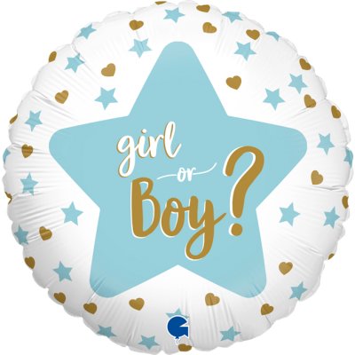 Kluk nebo holka? kruh 18"/46cm fóliový balónek nafukovací - G78001-R18-Gender-Reveal-bk.jpg