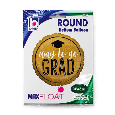 Way To Go Grad 18"/46cm fóliový balónek nafukovací - 26104P-P-Packaged.jpg