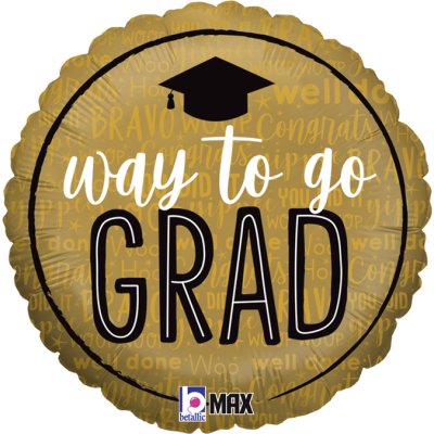 Way To Go Grad 18"/46cm fóliový balónek nafukovací