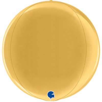 Koule zlatá 4D 38cm/15" fóliový balónek nafukovací