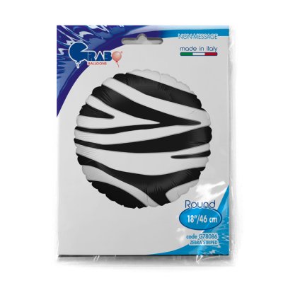 Motiv zebra kruh 18"/46cm fóliový balónek nafukovací - G78086-Packaged.jpg