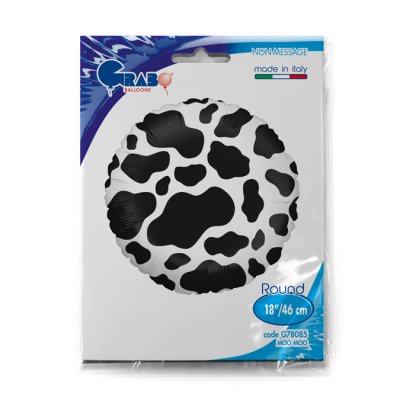 Motiv kráva kruh 18"/46cm fóliový balónek nafukovací - G78085-PPackaged-Packaged.jpg