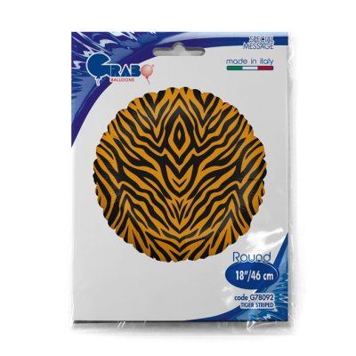 Motiv tygr kruh 18"/46cm fóliový balónek nafukovací - G78092-Packaged.jpg
