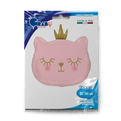 Kočičí princezna hlava 21"/53cm fóliový balónek nafukovací - 72071 cat-princess-grabo-shape-26-pkt2.jpg