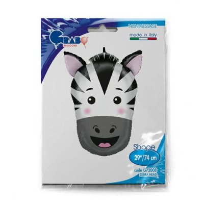 Zebra hlava 24"/61cm fóliový balónek nafukovací - zebra-head-29-grabo-shape-c-pkt2.jpg