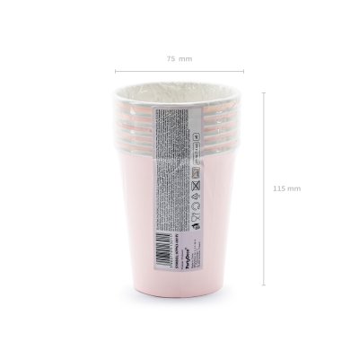 Kelímky papírové EKO - Happy B'day!, růžové, 220ml, 6ks - big_KPP63-081PJ_op_01_S.jpg