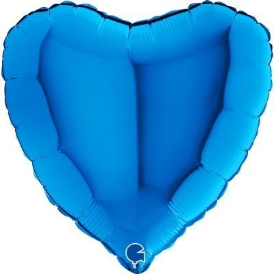 Srdce modré 18"/46cm fóliový balónek nafukovací