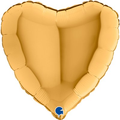 Srdce zlaté NB 18"/46cm fóliový balónek nafukovací