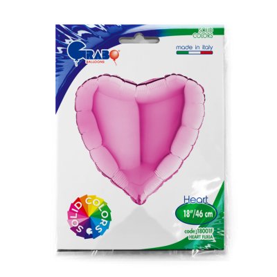 Srdce fuchsiové 18"/46cm fóliový balónek nafukovací - 18001F-P-Packaged.jpg