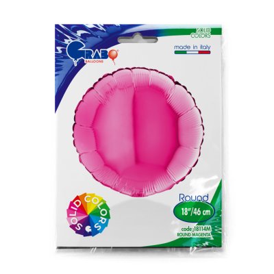 Kruh magenta 18"/46cm fóliový balónek nafukovací - 18114M-P-Packaged.jpg