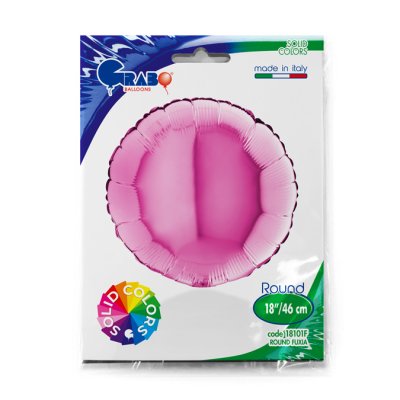 Kruh fuchsia 18"/46cm fóliový balónek nafukovací - 18101F-P-Packaged.jpg