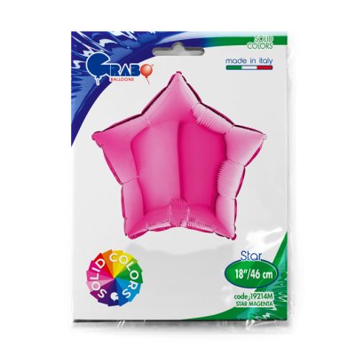 Hvězda magenta 18"/46cm fóliový balónek nafukovací - 19214M-P-Packaged.jpg