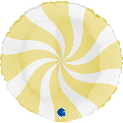 Kruh bílo-žlutý 18"/46cm fóliový balónek nafukovací