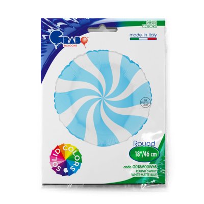 Kruh bílo-modrý 18"/46cm fóliový balónek nafukovací - G018M00WhB-P-Packaged.jpg
