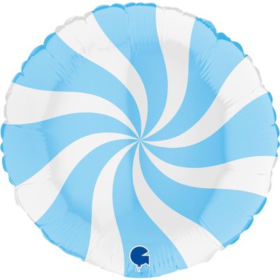 Kruh bílo-modrý 18"/46cm fóliový balónek nafukovací