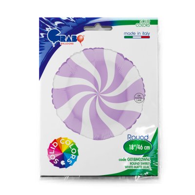 Kruh bílo-liliový 18"/46cm fóliový balónek nafukovací - G018M02WhL-P-Packaged.jpg