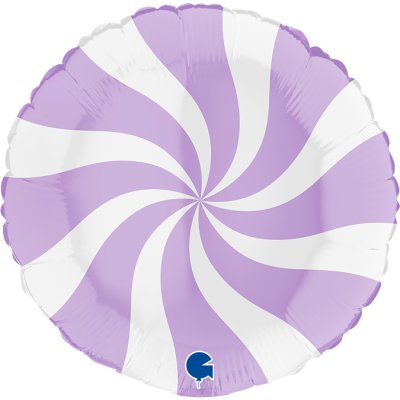 Kruh bílo-liliový 18"/46cm fóliový balónek nafukovací