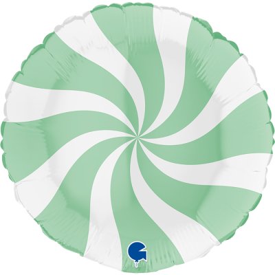 Kruh bílo-zelený 18"/46cm fóliový balónek nafukovací
