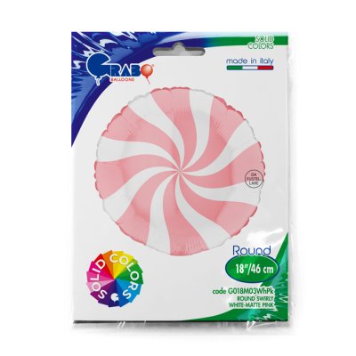 Kruh bílo-růžový sv. 18"/46cm fóliový balónek nafukovací - G018M03WhPk-P-Packaged.jpg
