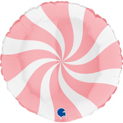 Kruh bílo-růžový sv. 18"/46cm fóliový balónek nafukovací