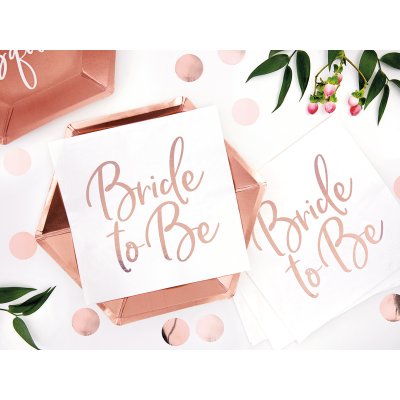 Ubrousky papírové bílé "Bride to be" rosegold 20ks - SP33-76-019R_04_S.jpg