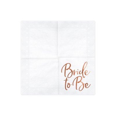 Ubrousky papírové bílé "Bride to be" rosegold 20ks - SP33-76-019R_02_S.jpg