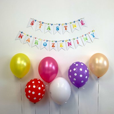 Party girlanda - Šťastné narozeniny - vlaječky