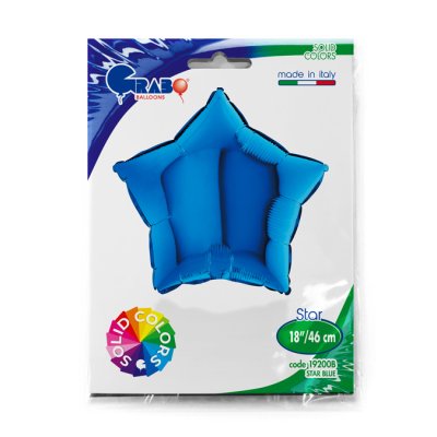 Hvězda modrá 18"/46cm fóliový balónek nafukovací - 19200B-P-Packaged.jpg