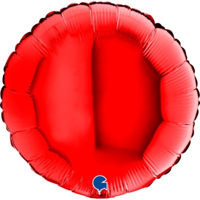 Kruh červený 18"/46cm fóliový balónek nafukovací
