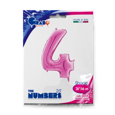 ČÍSLICE FUCHSIA 4 (66cm,26") fóliový balónek nafukovací - 26014F-P-Packaged.jpg