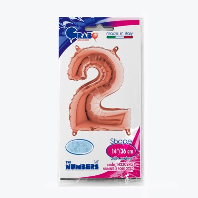 ČÍSLICE ROSE GOLD MINI 2 (35cm,14") fóliový balónek nafukovací - 142302RG-P-Packaged.jpg