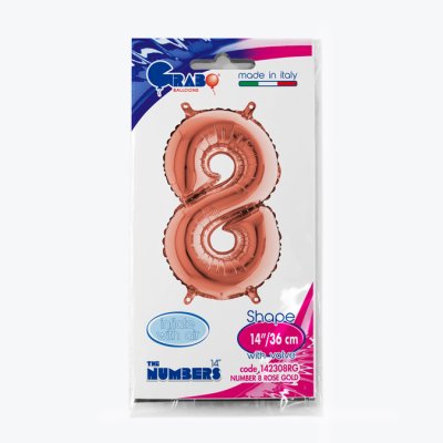 ČÍSLICE ROSE GOLD MINI 8 (35cm,14") fóliový balónek nafukovací - 142308RG-P-Packaged.jpg