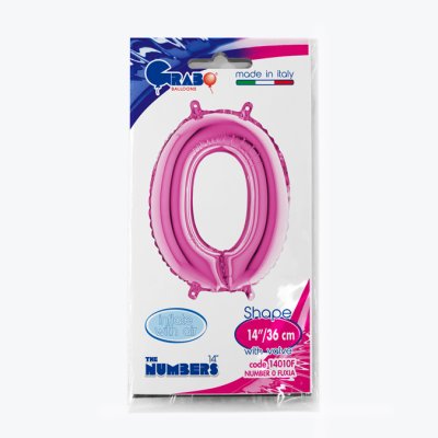 ČÍSLICE FUCHSIA MINI 0 (35cm,14") fóliový balónek nafukovací - 14010F-P-Packaged.jpg