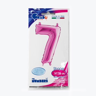 ČÍSLICE FUCHSIA MINI 7 (35cm,14") fóliový balónek nafukovací - 14017F-P-Packaged.jpg