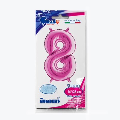 ČÍSLICE FUCHSIA MINI 8 (35cm,14") fóliový balónek nafukovací - 14018F-P-Packaged.jpg
