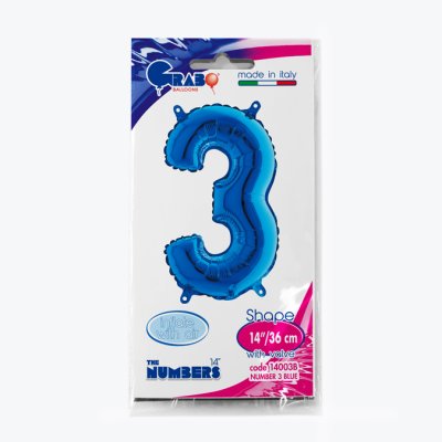 ČÍSLICE MODRÁ MINI 3 (35cm,14") fóliový balónek nafukovací - 14003B-P-Packaged.jpg
