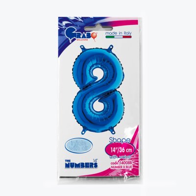ČÍSLICE MODRÁ MINI 8 (35cm,14") fóliový balónek nafukovací - 14008B-P-Packaged.jpg