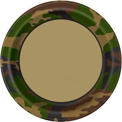 Talířky papírové - Army 23cm, 8ks