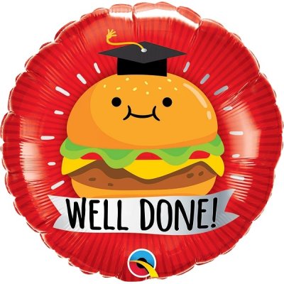 Kruh - Burger Well done! 18"/45cm fóliový balónek