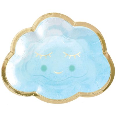Talířky papírové metalické - Oh Baby Boy 16,5 cm, 8ks