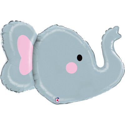Slon hlava 3D 29"/74cm fóliový balónek - 35567-dimensionals-elephant-view1-b.jpg