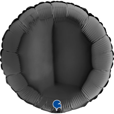 Kruh černý 18"/46cm fóliový balónek nafukovací