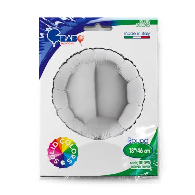 Kruh stříbrný 18"/46cm fóliový balónek nafukovací - 18109S-P-Packaged.jpg
