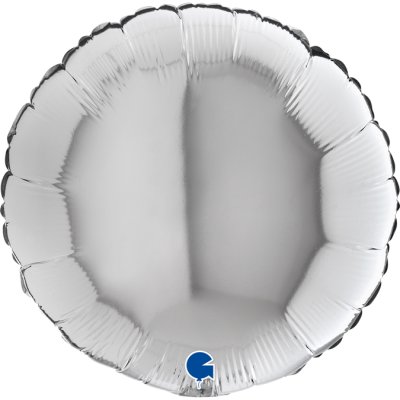Kruh stříbrný 18"/46cm fóliový balónek nafukovací